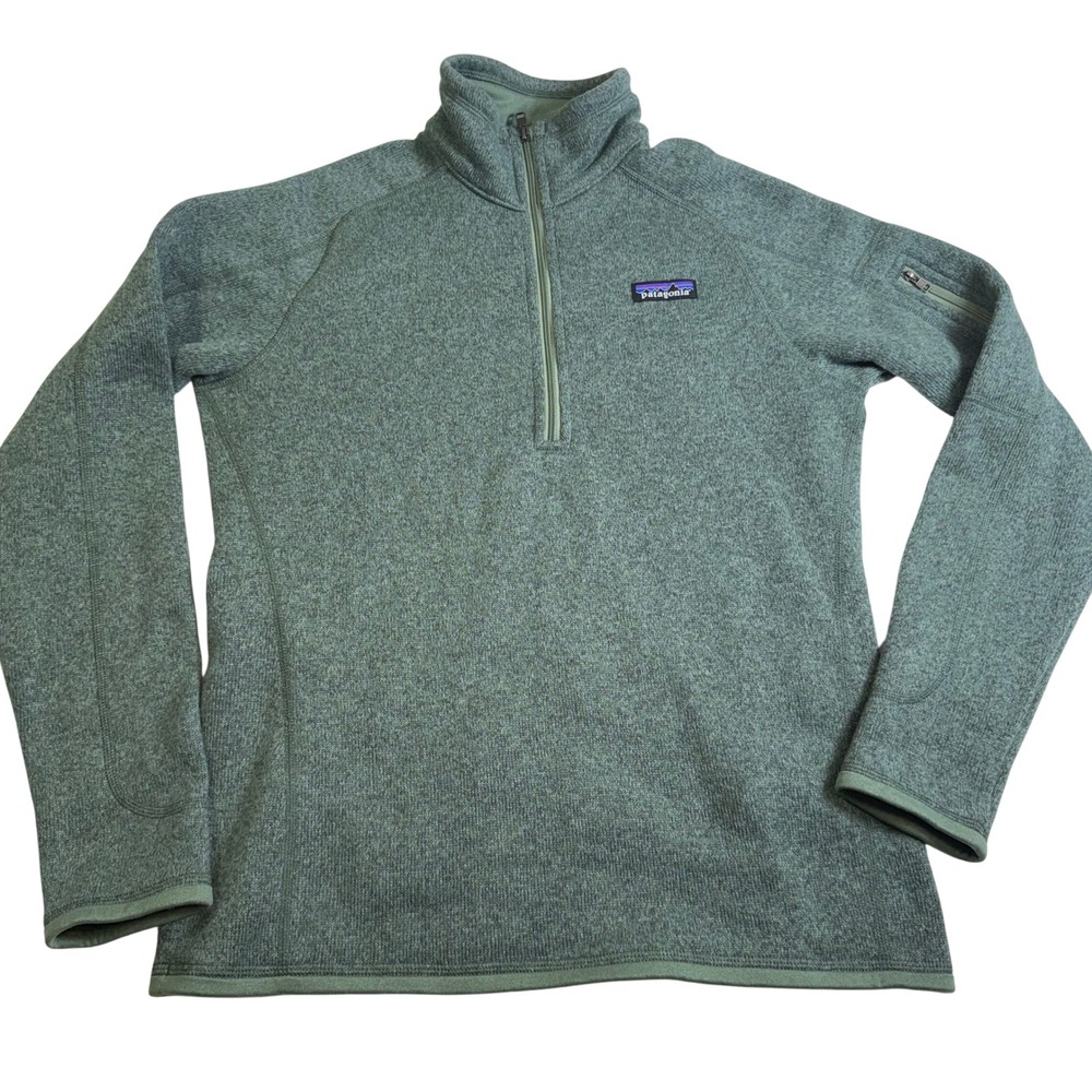 Patagonia Better Sweater Pullover Women L Green Excellent 1/4 Zip Fleece 25617